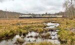 Delaware Lackawanna train PO-74 crossing the headwaters of Roaring Brook, near Lehigh Summit on the ex-DL&W main line